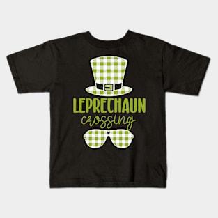 Leprechaun Crossing, st. patrick's day gift, Funny st Patricks gift, Cute st pattys gift, Irish Gift, Patrick Matching. Kids T-Shirt